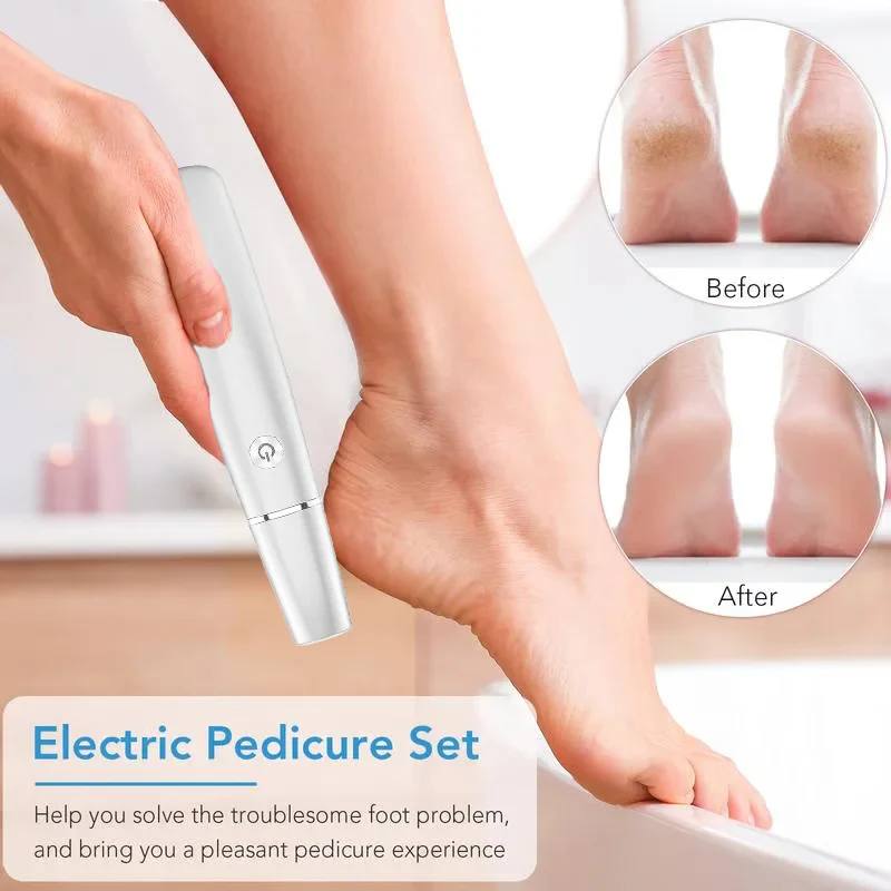 Râpe Électrique Anti-callosités Rapide pour Pieds avec Lumière LED