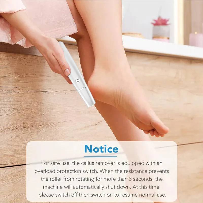 Râpe Électrique Anti-callosités Rapide pour Pieds avec Lumière LED
