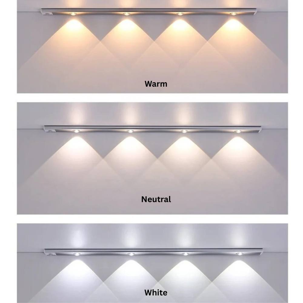 Éclairage LED lumineux sous les armoires de cuisine avec capteur