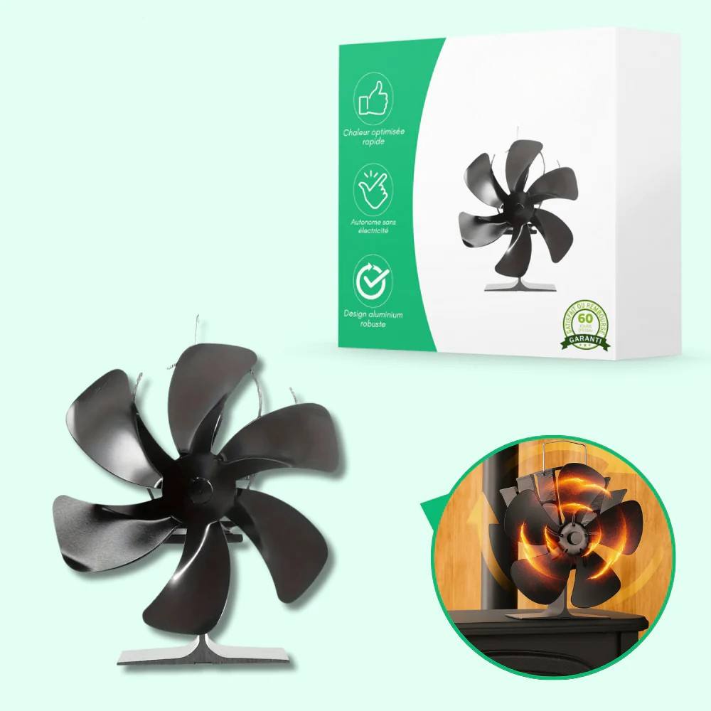 Ventilateur silencieux pour poêle à bois pour une meilleure répartition de la chaleur