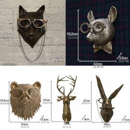 Décoration murale Tête d'animal 3D Faune pour la maison