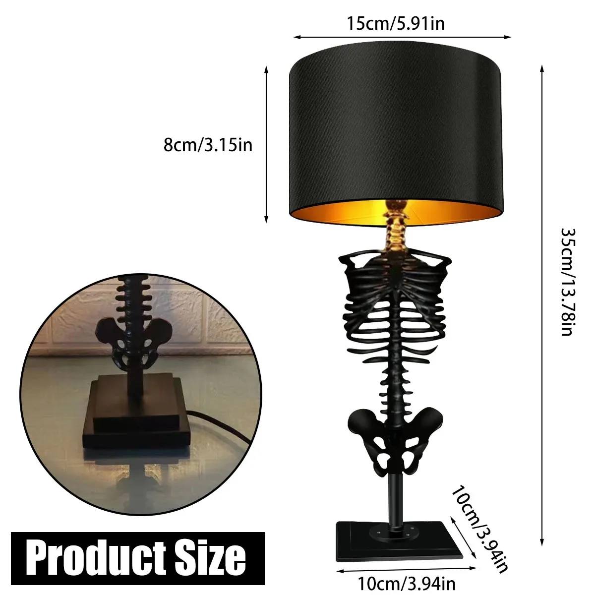 Lampe de bureau crâne foncé, Lampe décorative unique