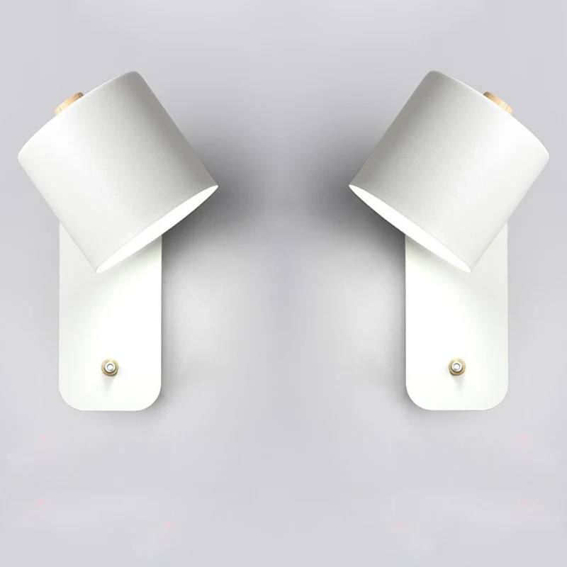 Applique murale de chambre à coucher LED élégante avec interrupteur marche/arrêt