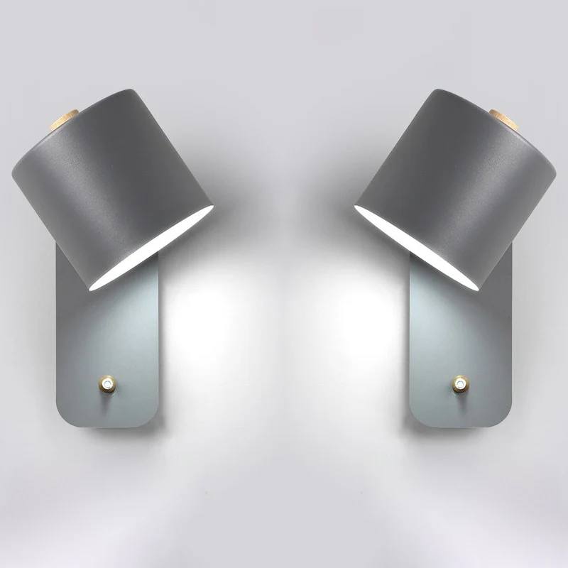 Applique murale de chambre à coucher LED élégante avec interrupteur marche/arrêt