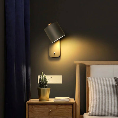 Applique murale de chambre à coucher LED élégante avec interrupteur marche/arrêt
