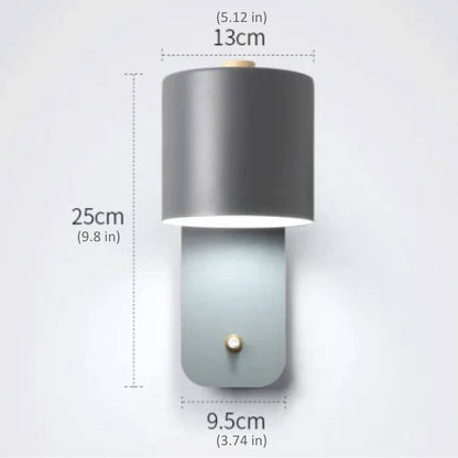 Applique murale de chambre à coucher LED élégante avec interrupteur marche/arrêt