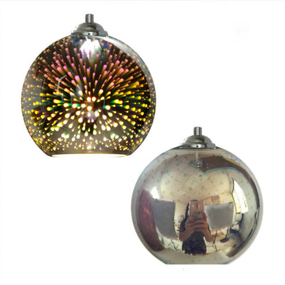Plafonnier boule en verre suspendu coloré