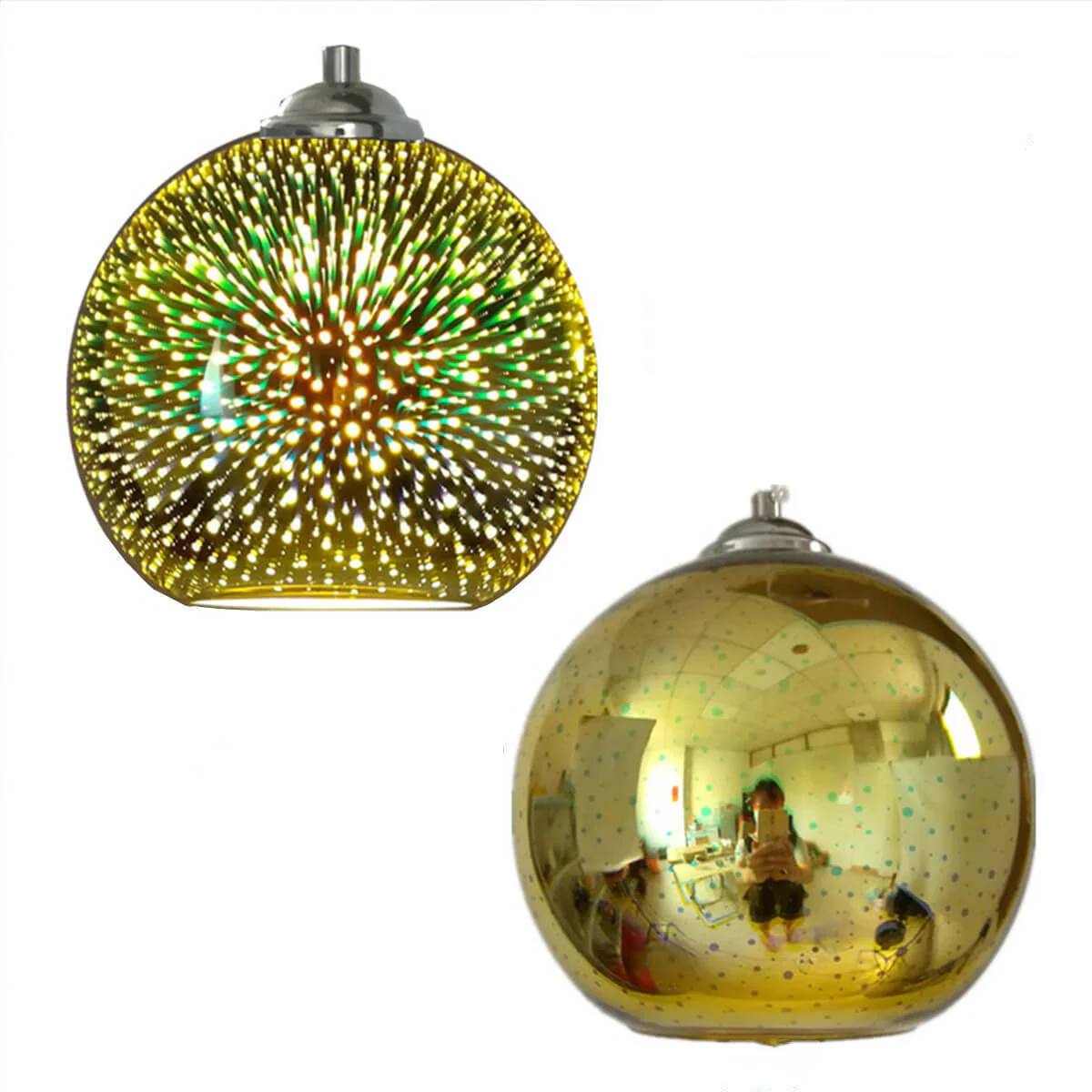 Plafonnier boule en verre suspendu coloré