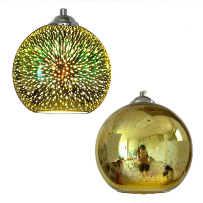 Plafonnier boule en verre suspendu coloré
