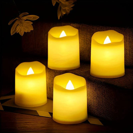 Warm White LED Tea Lights Battery Powered Candles - Ortekor