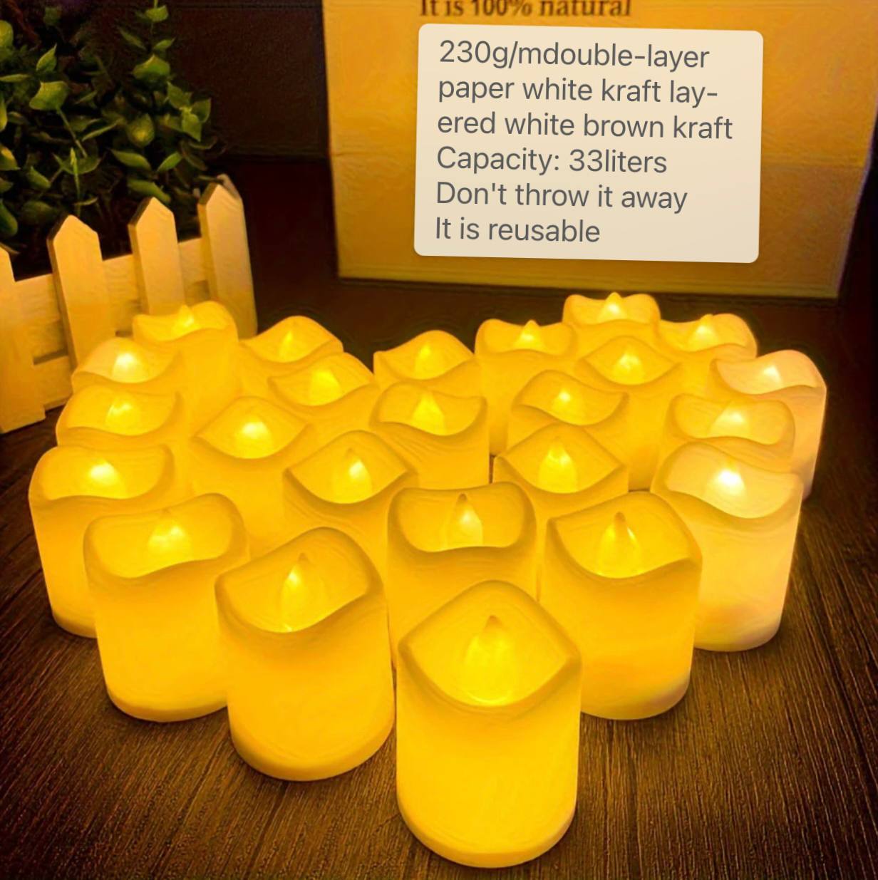 Bougies LED Chauffe-plat Blanc Chaud à Piles