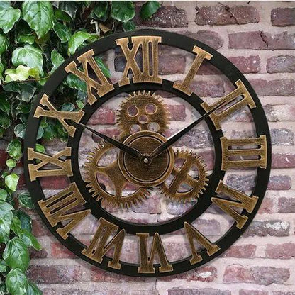 Horloge murale rustique mécanique de style classique