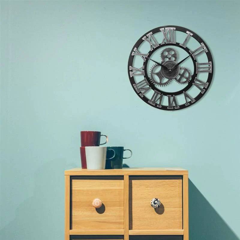 Horloge murale rustique mécanique de style classique