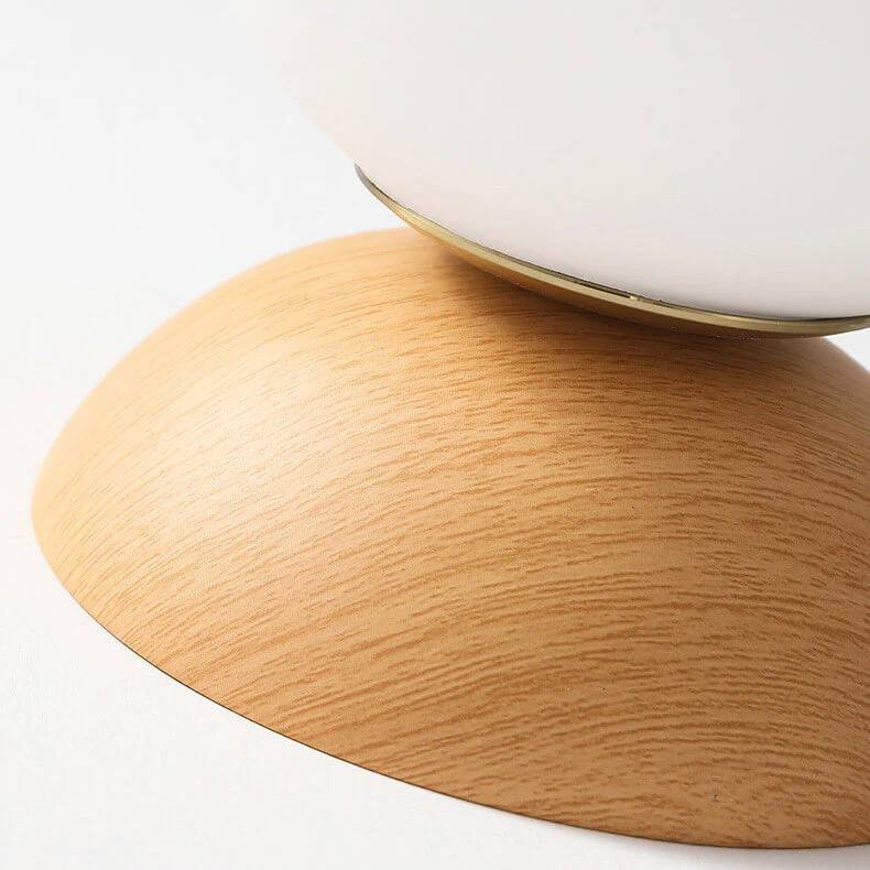 Lampe en verre à suspension ronde en bois