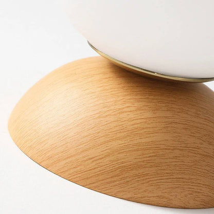 Lampe en verre à suspension ronde en bois