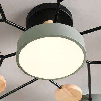 Plafonnier LED nordique élégant, style branche d'arbre