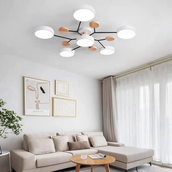 Plafonnier LED nordique élégant, style branche d'arbre