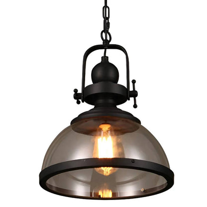 Plafonnier suspendu rond en verre, suspension vintage en métal