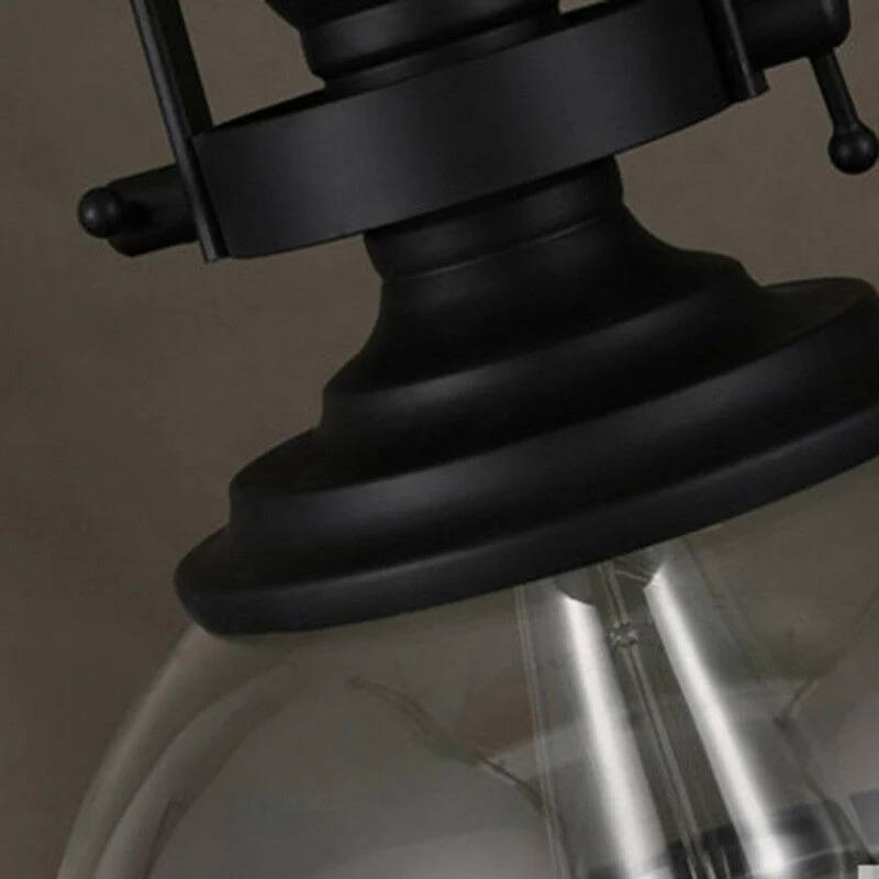 Plafonnier suspendu rond en verre, suspension vintage en métal