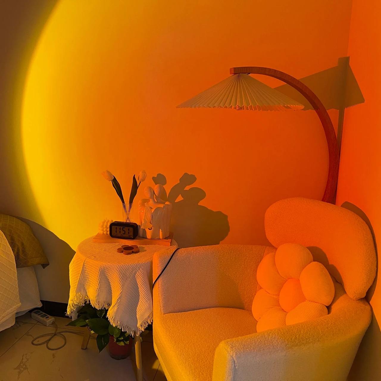 Lampadaire LED élégant avec effet de lumière d'ambiance