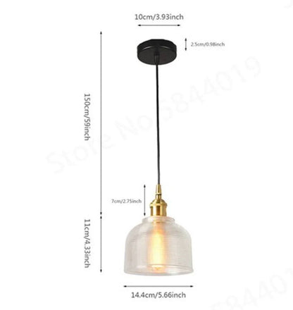 Suspension classique en verre, style traditionnel