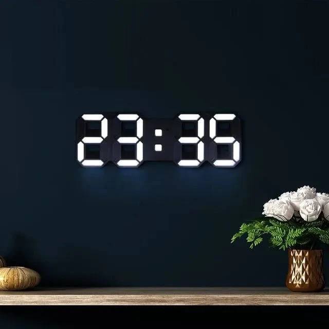 Horloge murale LED contemporaine avec luminosité réglable
