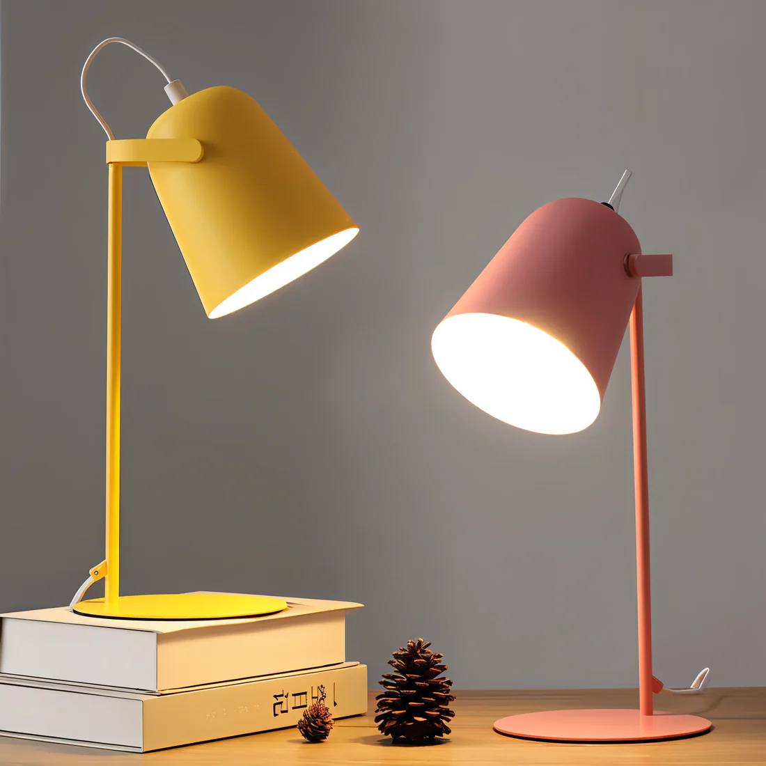 Lampe de table chic en verre, Lampe de bureau élégante et réglable