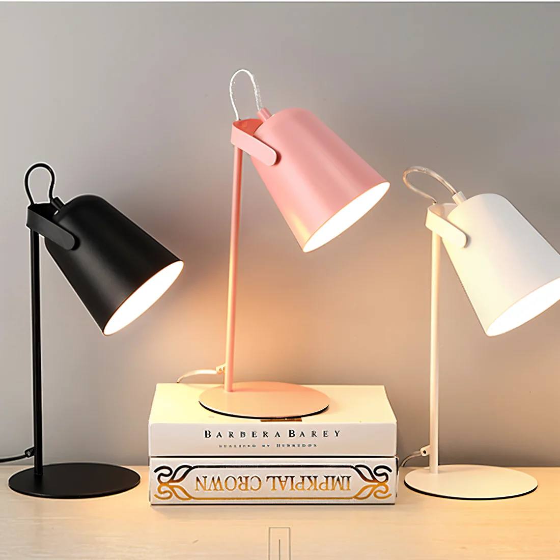 Lampe de table chic en verre, Lampe de bureau élégante et réglable