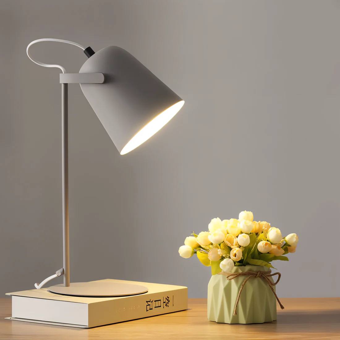 Lampe de table chic en verre, Lampe de bureau élégante et réglable
