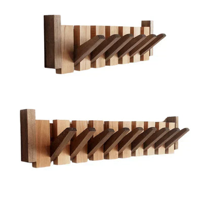 Wall-Mount Coat Rack with Piano Key Design | Solid Wood Hook Organizer for Entryway, Mudroom & Bedroom | Multi-Hook Storage for Coats Hats