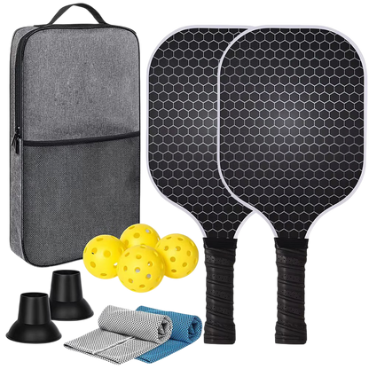 Pickleball Paddle with Carbon Fiber Face & Honeycomb Core for Spin Control & Power