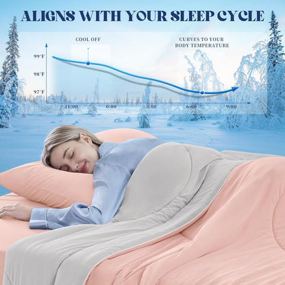 Cooling Comforter | Double-Sided Cooling Blanket for Hot Sleepers | Breathable Ice Fabric for Ultimate Comfort