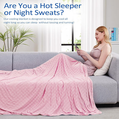 ChillEase | Couverture rafraîchissante pour dormeurs ayant chaud, dotée de la technologie Arc-Chill | Douce et respirante pour un confort tout au long de l'année