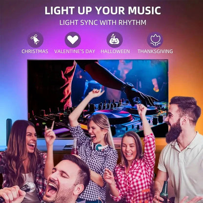 Smart RGBIC LED Bias Lighting for 55-75 inch TVs with Camera-Driven Color Matching and Bluetooth App Control
