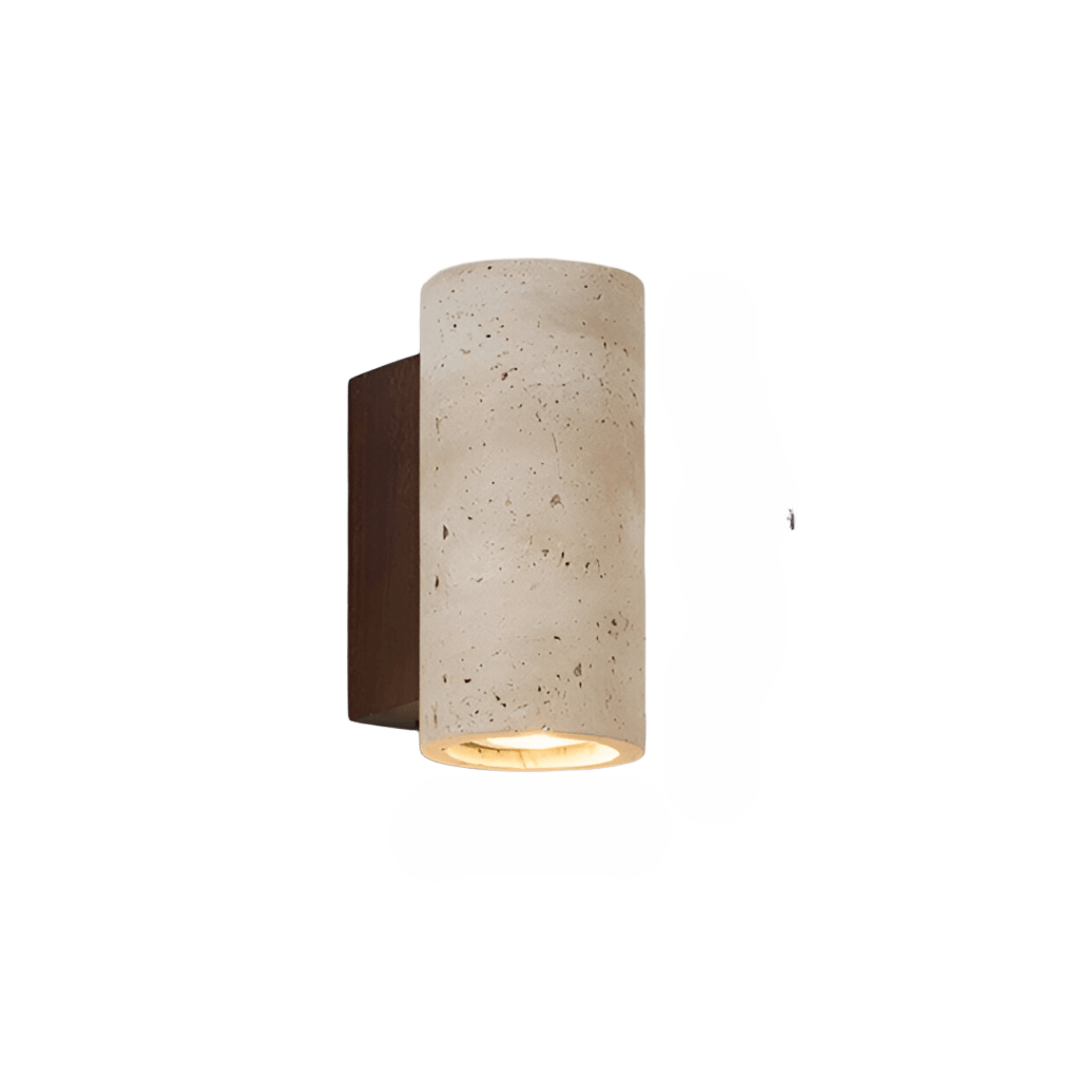Travertine Stone Sconce Dual-Direction Light 12.6 Inch Vertical Fixture Natural Beige E27 Socket for Bedrooms Hallways Staircases Living Roo