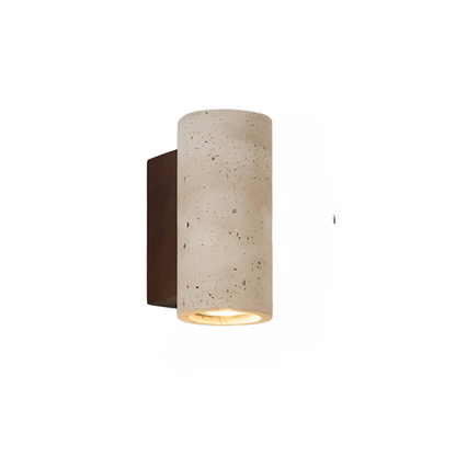 Travertine Stone Sconce Dual-Direction Light 12.6 Inch Vertical Fixture Natural Beige E27 Socket for Bedrooms Hallways Staircases Living Roo