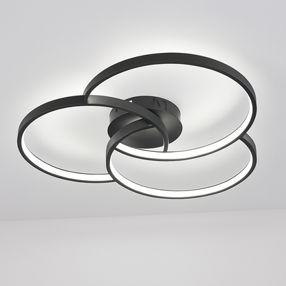 Three-Ring LED Ceiling Light Fixture Dimmable Contemporary Flush Mount for Kitchen Bedroom Living Room