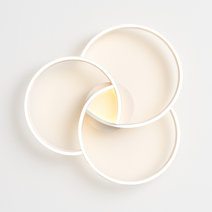 Three-Ring LED Ceiling Light Fixture Dimmable Contemporary Flush Mount for Kitchen Bedroom Living Room