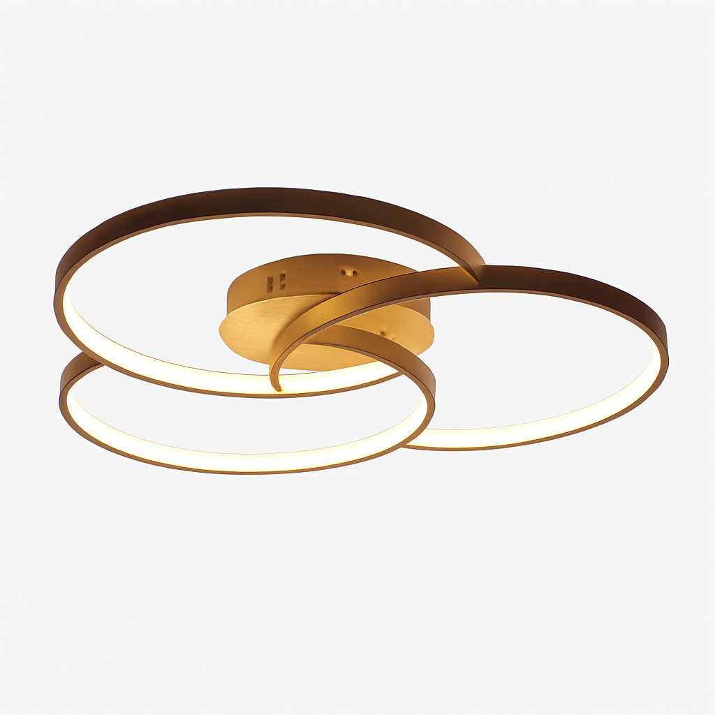 Three-Ring LED Ceiling Light Fixture Dimmable Contemporary Flush Mount for Kitchen Bedroom Living Room