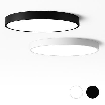 Flush Mount LED Ceiling Light with Frosted Glass Diffuser – Dimmable Round Fixture for Bedroom Kitchen Living Room – Iron Frame 9–24 Inch Mo