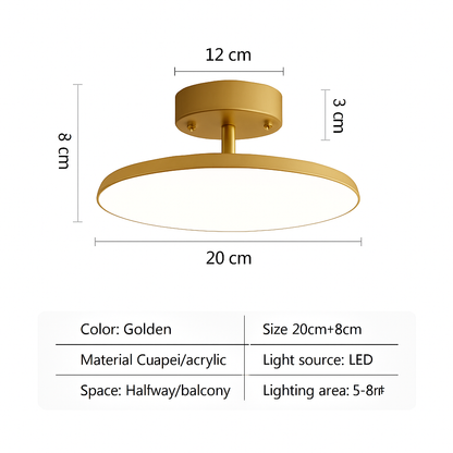Adjustable LED Ceiling Light Fixture – Modern Copper & Aluminum Flush Mount Spotlight for Hallway, Bedroom, Living Room & Entryway