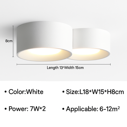 Cylinder Downlight Spotlight LED Surface Mount Ceiling Fixture for Kitchen, Hallway, Bedroom, Modern Minimalist Indoor Accent Lighting