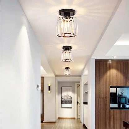 Vintage Flush Mount Glass Ceiling Fixture 5 in Black Gold E27 for Bedroom Hallway Living Room Retro Lighting