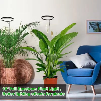 Adjustable Full Spectrum LED Grow Light Stand with Timer & Dimmer – 3 Modes, 10 Brightness Levels, Telescoping 8-65 in Height for Indoor
