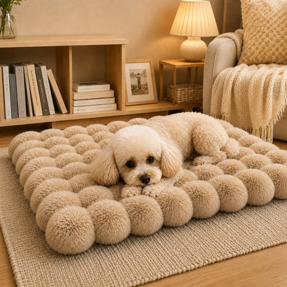 Ortekor Plush Cat Bed Mat for Indoor Naps - Non-Slip Washable Faux Fur Cushion for Cats & Small Dogs