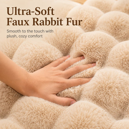 Ortekor Plush Cat Bed Mat for Indoor Naps - Non-Slip Washable Faux Fur Cushion for Cats & Small Dogs