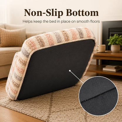 Ortekor Cozy Plush Dog Sofa Bed for Living Rooms - Soft Bolstered Support for Everyday Naps