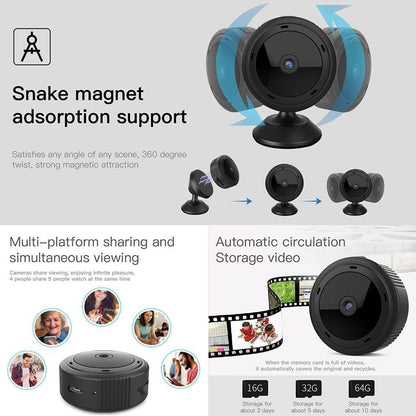 WiFi Security Camera Full HD 1080P with Infrared Night Vision for Indoor Home Surveillance & Motion Detection Alerts