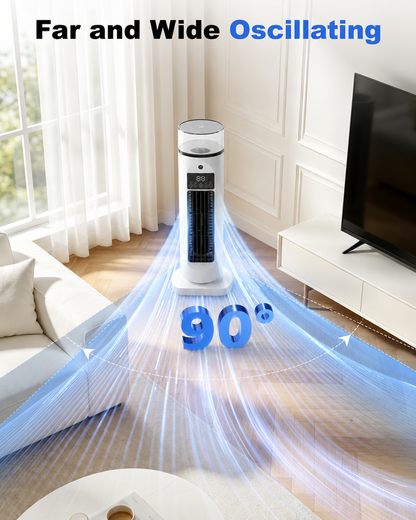 Evaporative Air Cooler with Remote Control – 4-Function Portable Fan with Humidifier & Timer for Bedroom, Living Room, Home Office