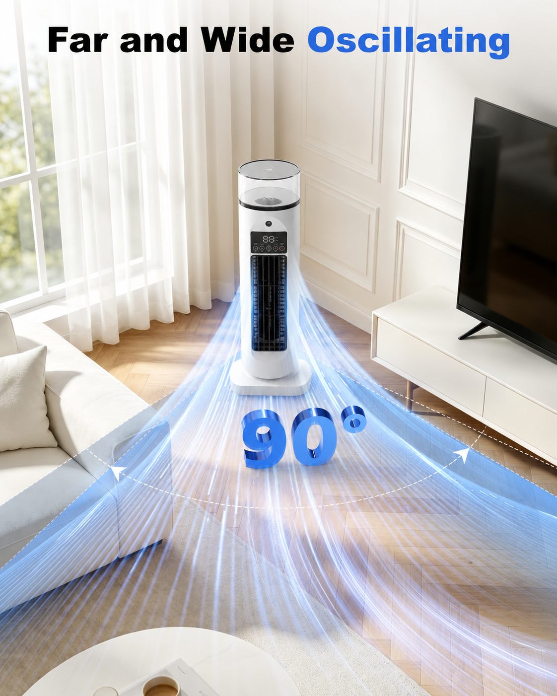 Versatile 4-in-1 Room Cooler with Remote Control & Timer for Personalized Comfort